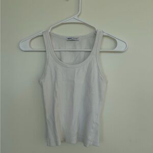 Bershka white Ribbed Tank Top